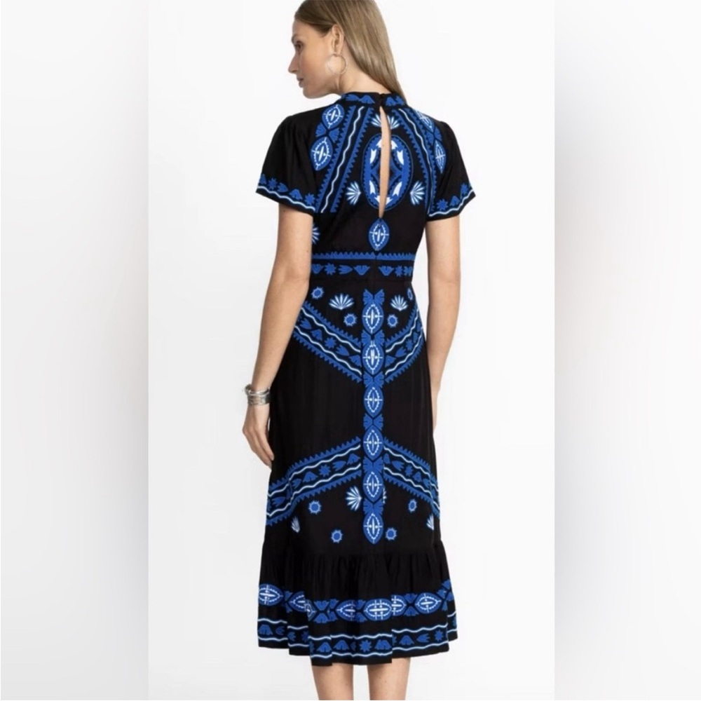 Johnny was by jade blue embroidered stephy midi dress - new with tags sz 2 - Picture 2 of 10